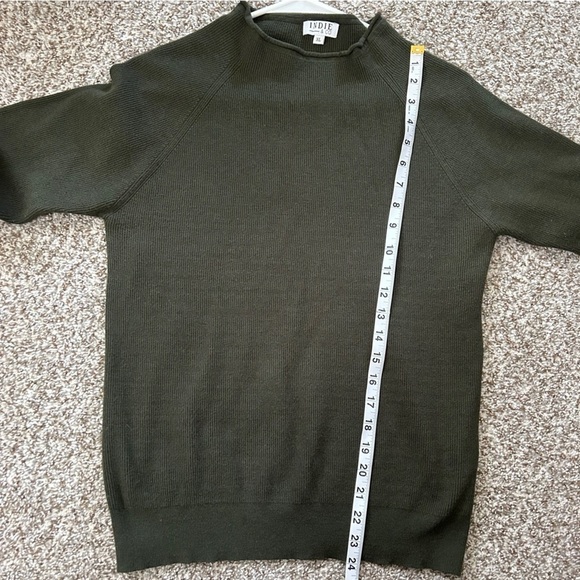 Indie & Co Green Ribbed Mockneck Sweater Casual XL Fall - Picture 6 of 6